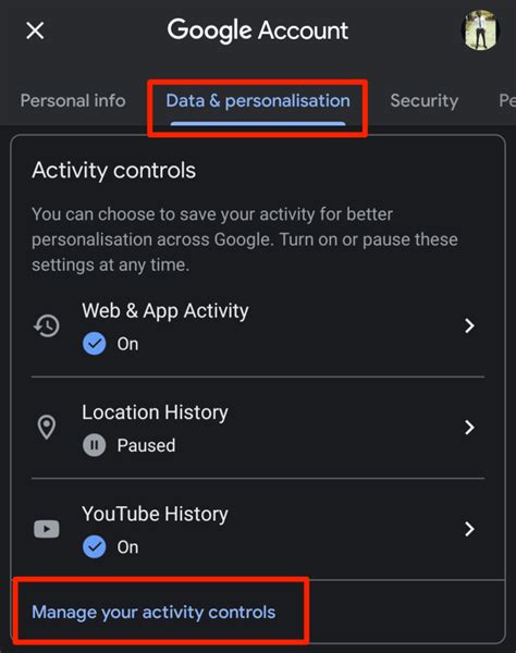 google activity history.